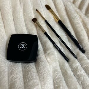 Chanel Les 4 Ombres Eyeshadow #86 Garden Party and 3 Chanel Brushes